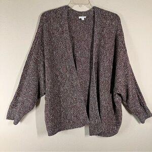 J JILL Slouchy Open Cardigan Sweater Batwing Sleeves Oversized Casual Work XL